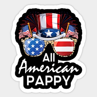 All American Pappy 4th of July USA America Flag Sunglasses Sticker